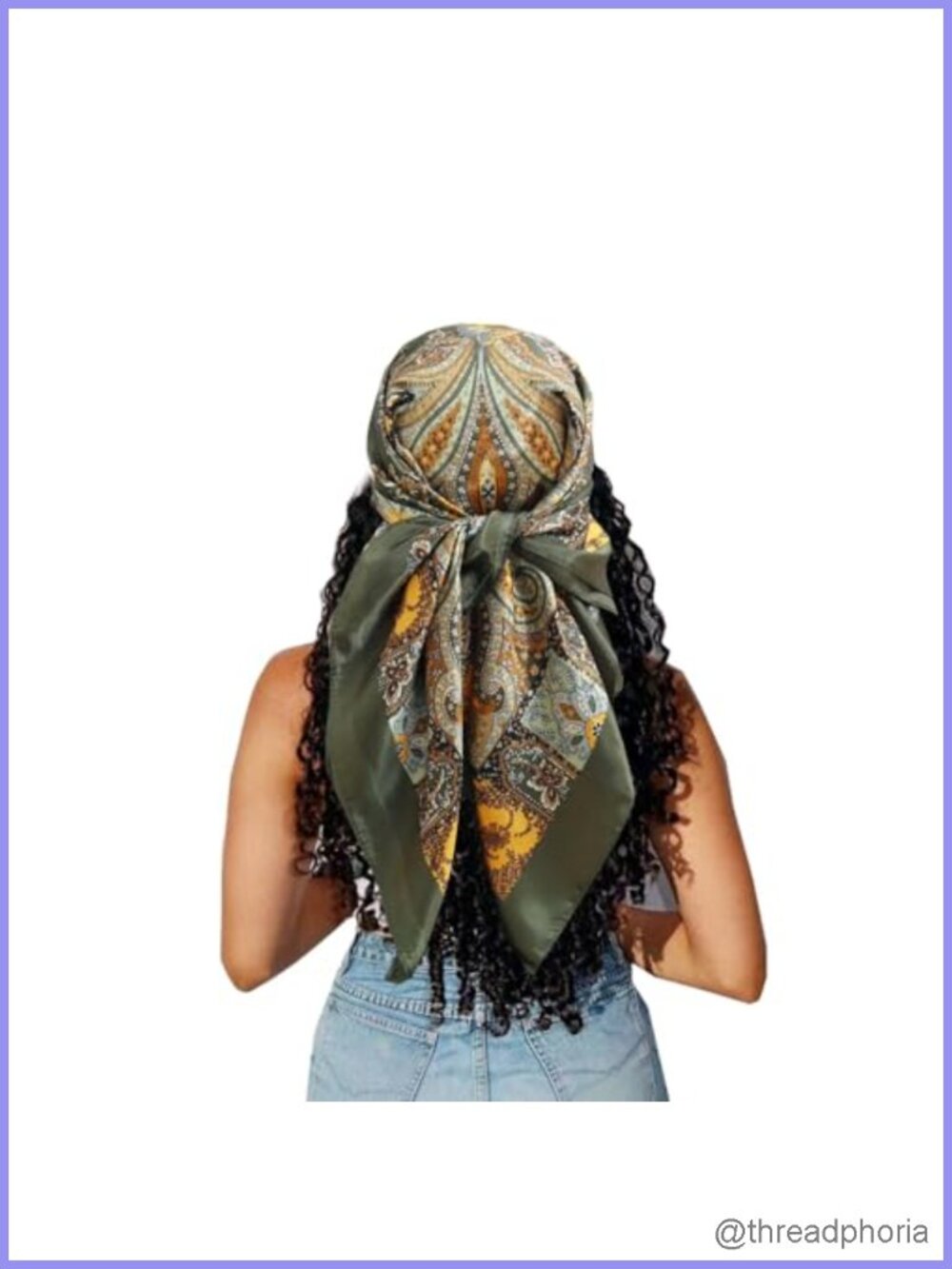 Large Satin Hair Scarf Silky Head Wrap Bandana Purse Scarf 35 Inch